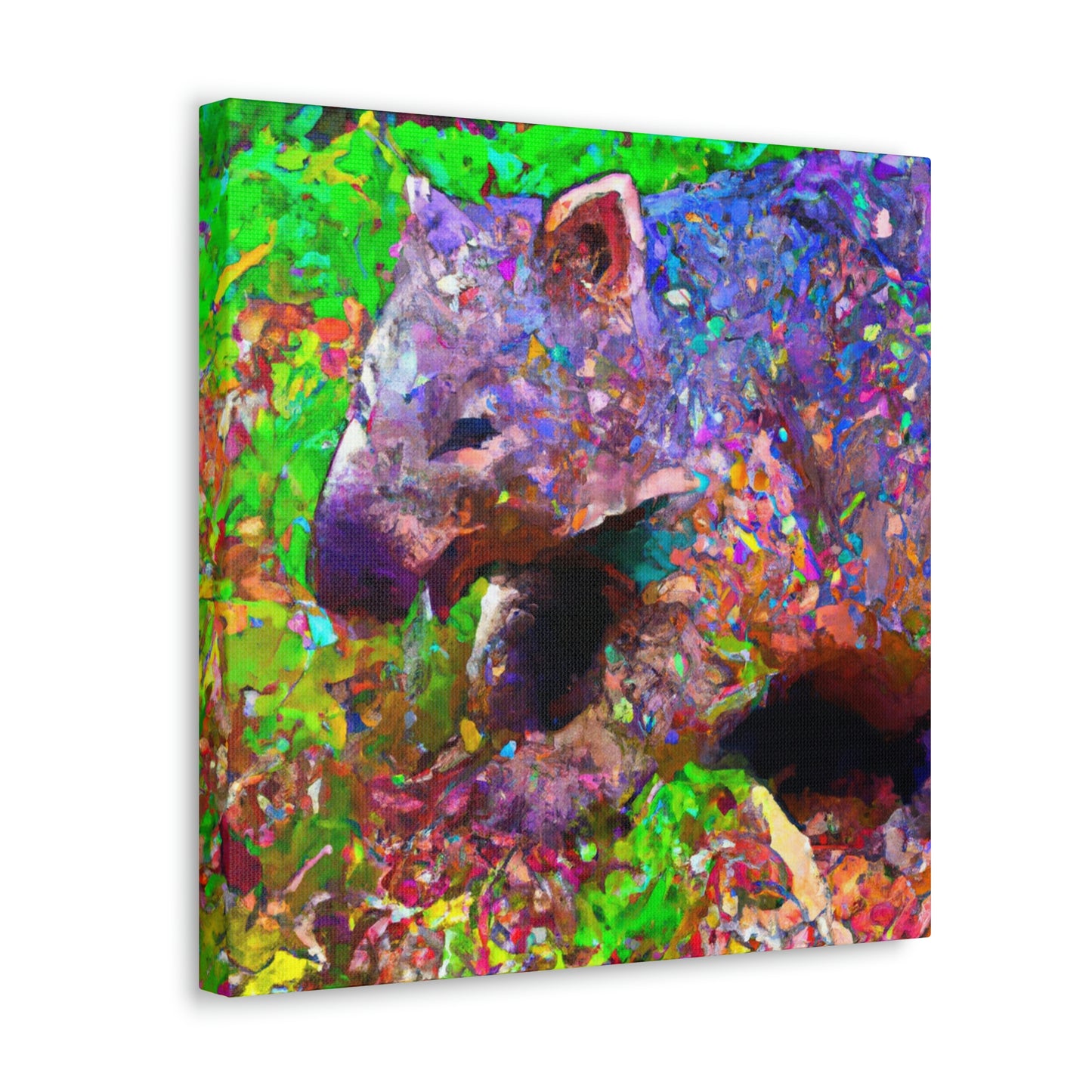 "Wombat in Pointillism" - Canvas