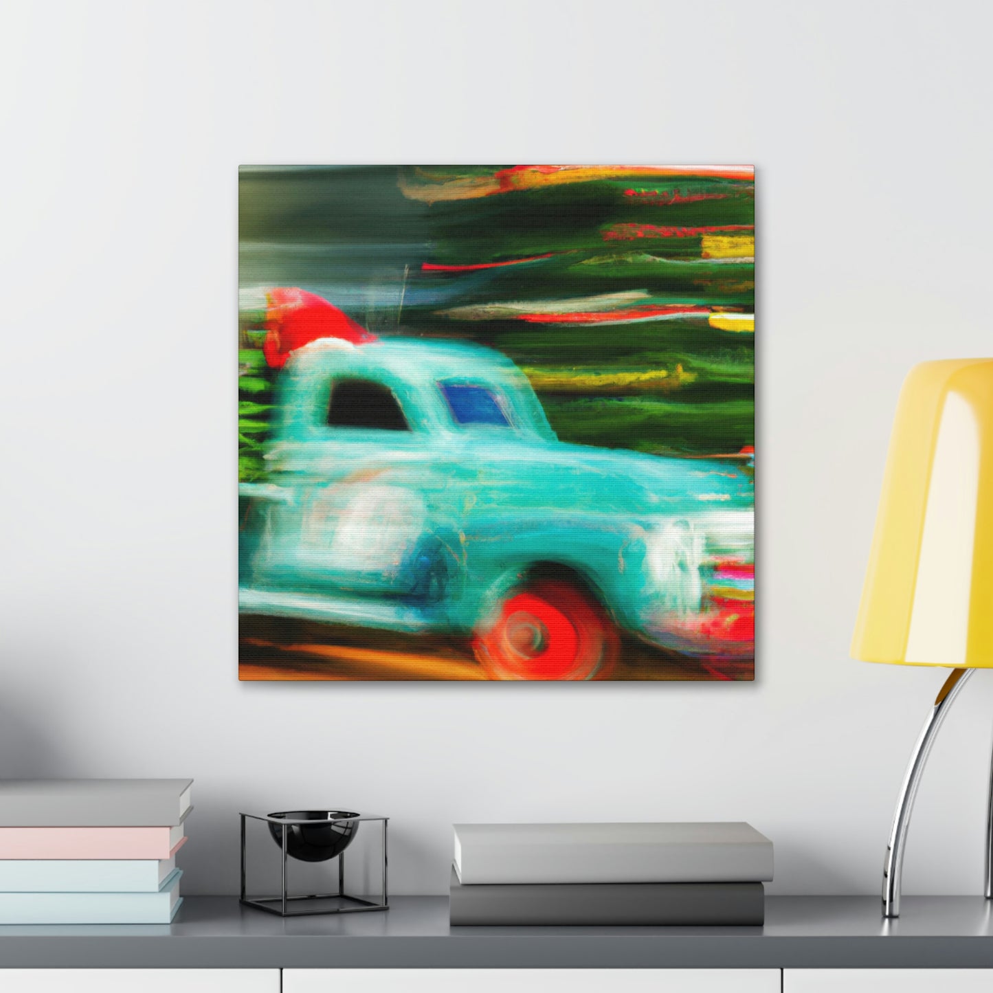 "Vintage Christmas Delivery Truck" - Canvas