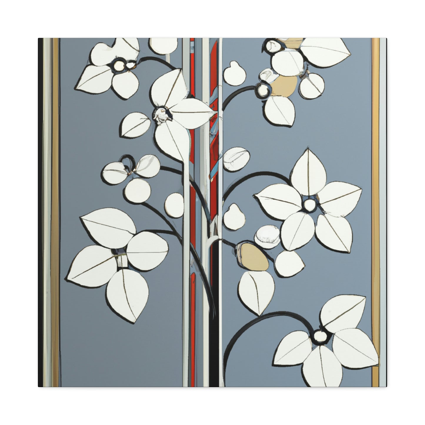 "Deco Dogwood Symphony" - Canvas