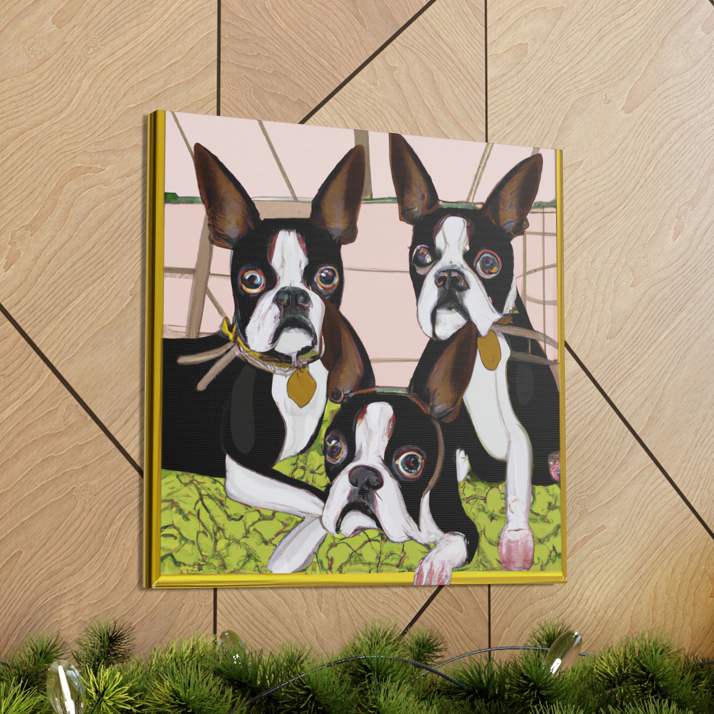 "Boston Terrier Reflection Shine" - Canvas