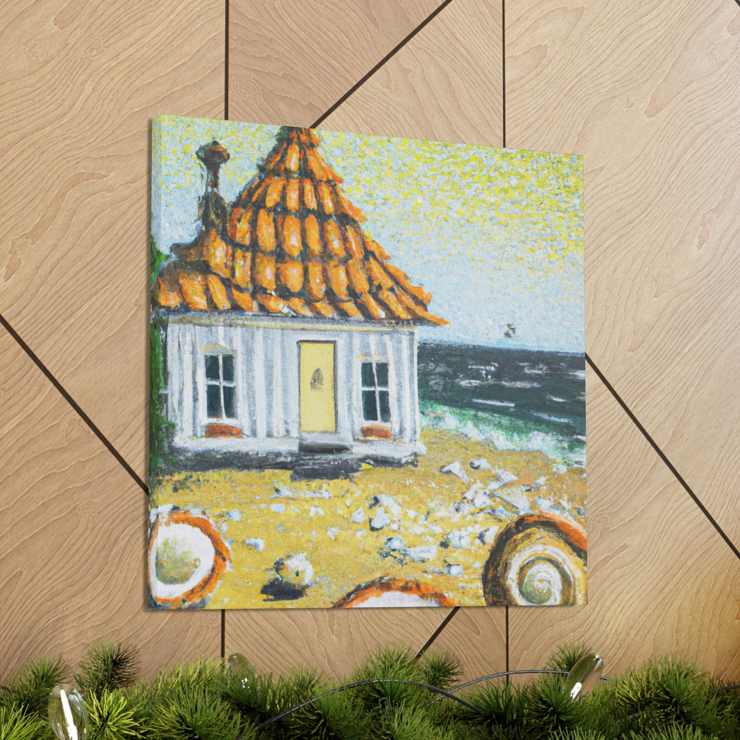 "Beach Hut in Baroque" - Canvas