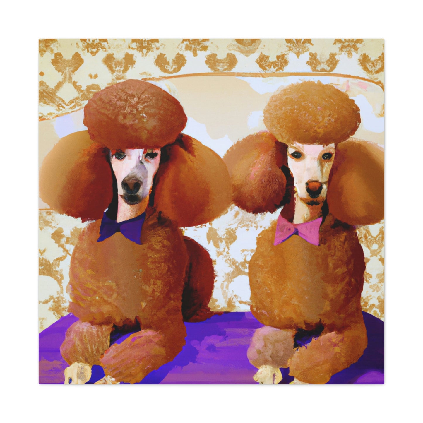 "Poodle in Art Deco" - Canvas