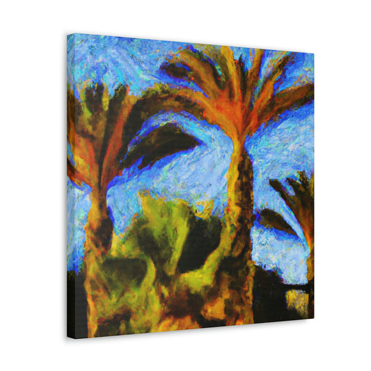 Palm Tree Oasis Scene - Canvas