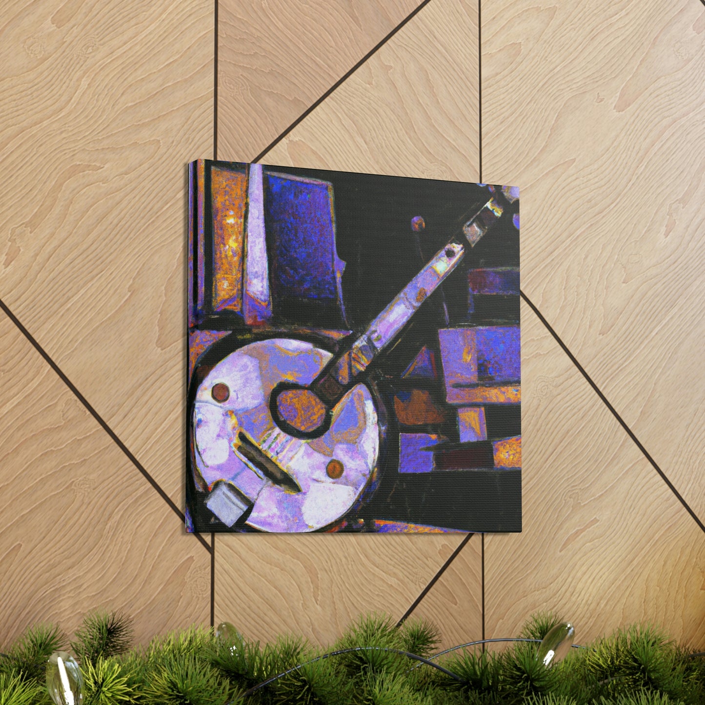 "Banjo in Blue Music" - Canvas