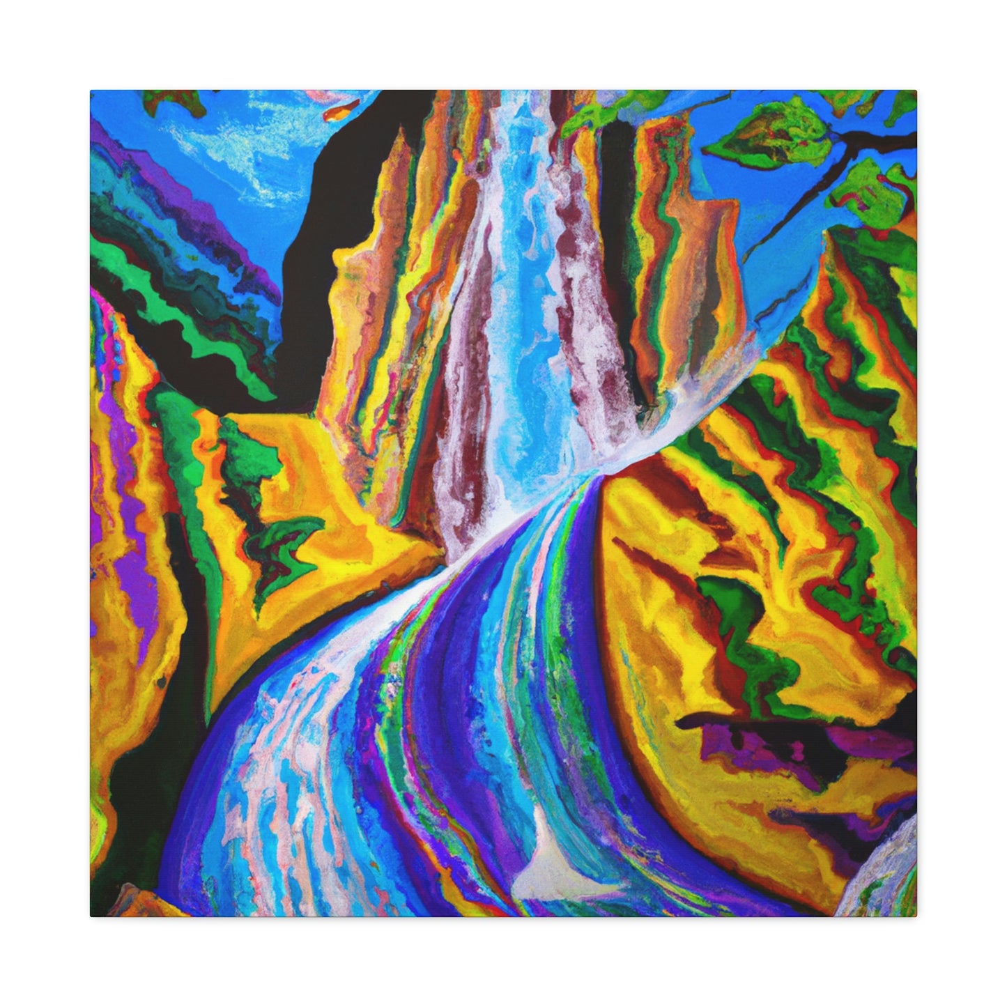 Waterfall in Expressionism - Canvas