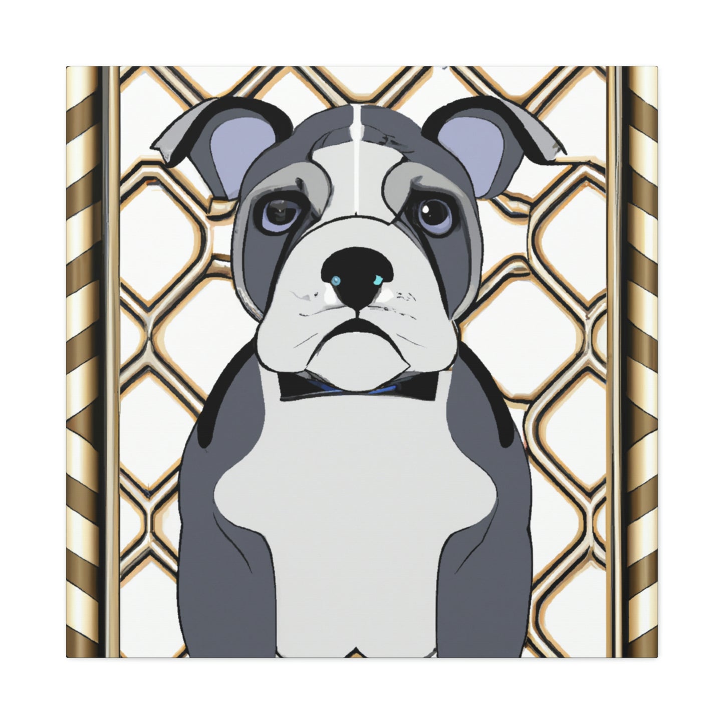 "Bulldog in Deco Style" - Canvas