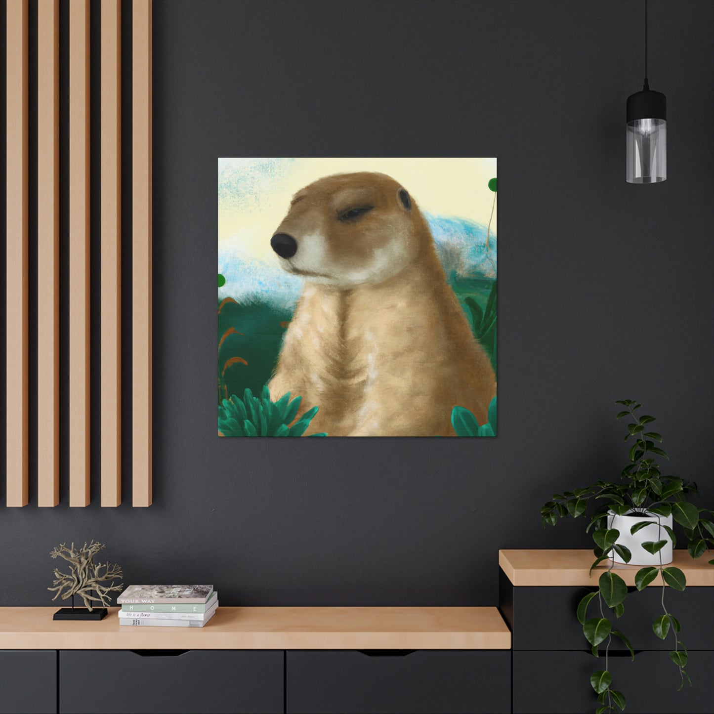 "Prairie Dog Art Deco" - Canvas