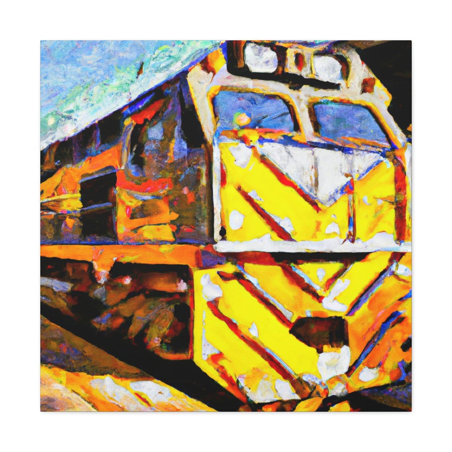 "Trains Chug Chugging" - Canvas