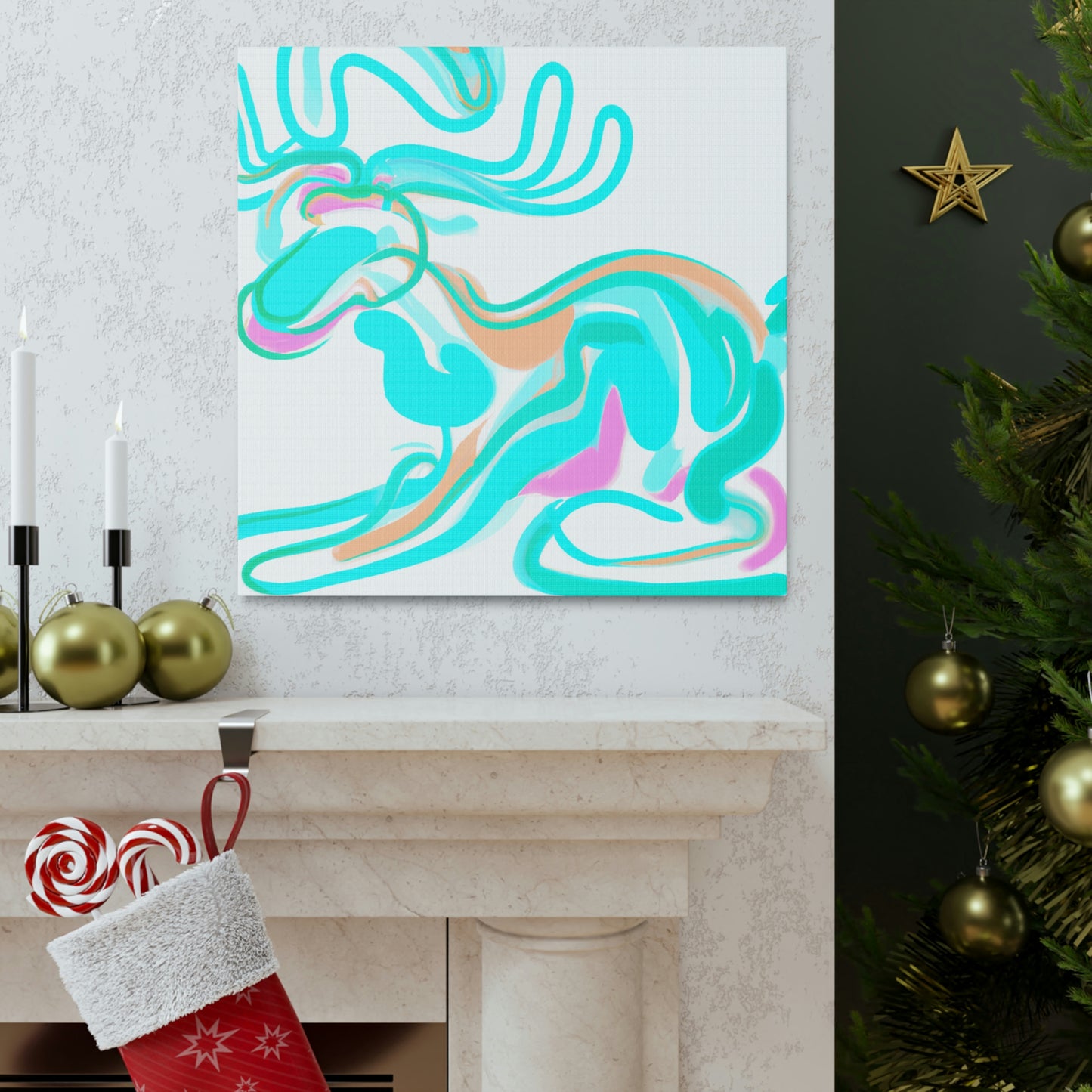 "Reindeer Fauvist Dream" - Canvas