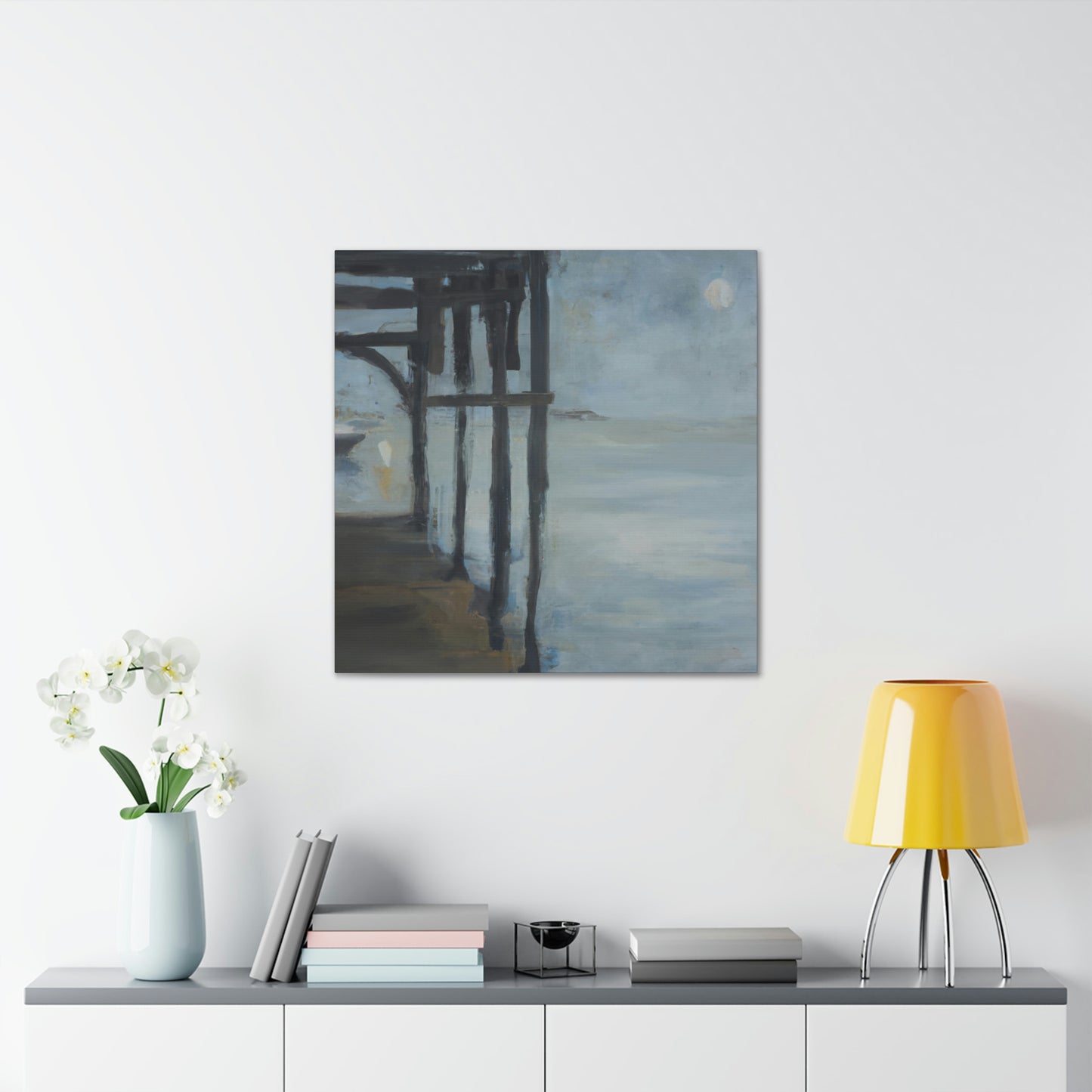 "Pier At Dusk Glows" - Canvas