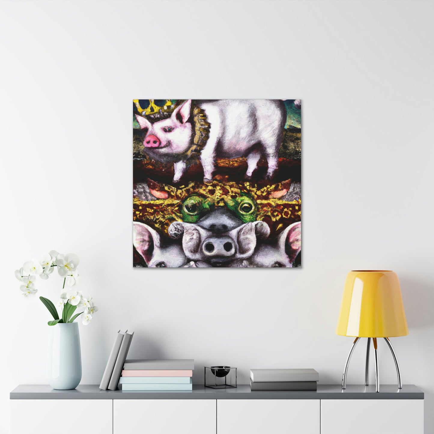 "Pigs in Baroque Style" - Canvas