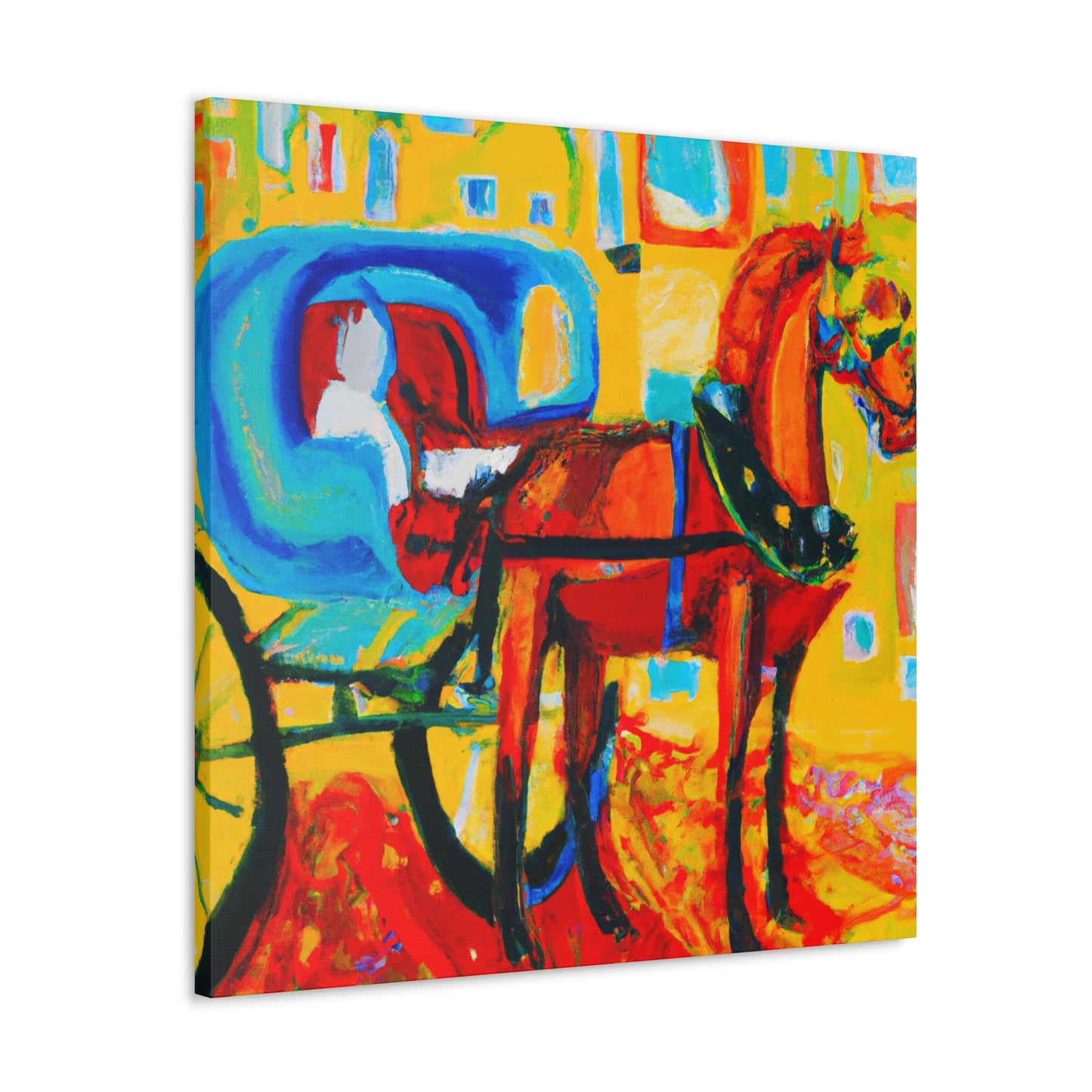 "Horse Drawn Carriage Ride" - Canvas