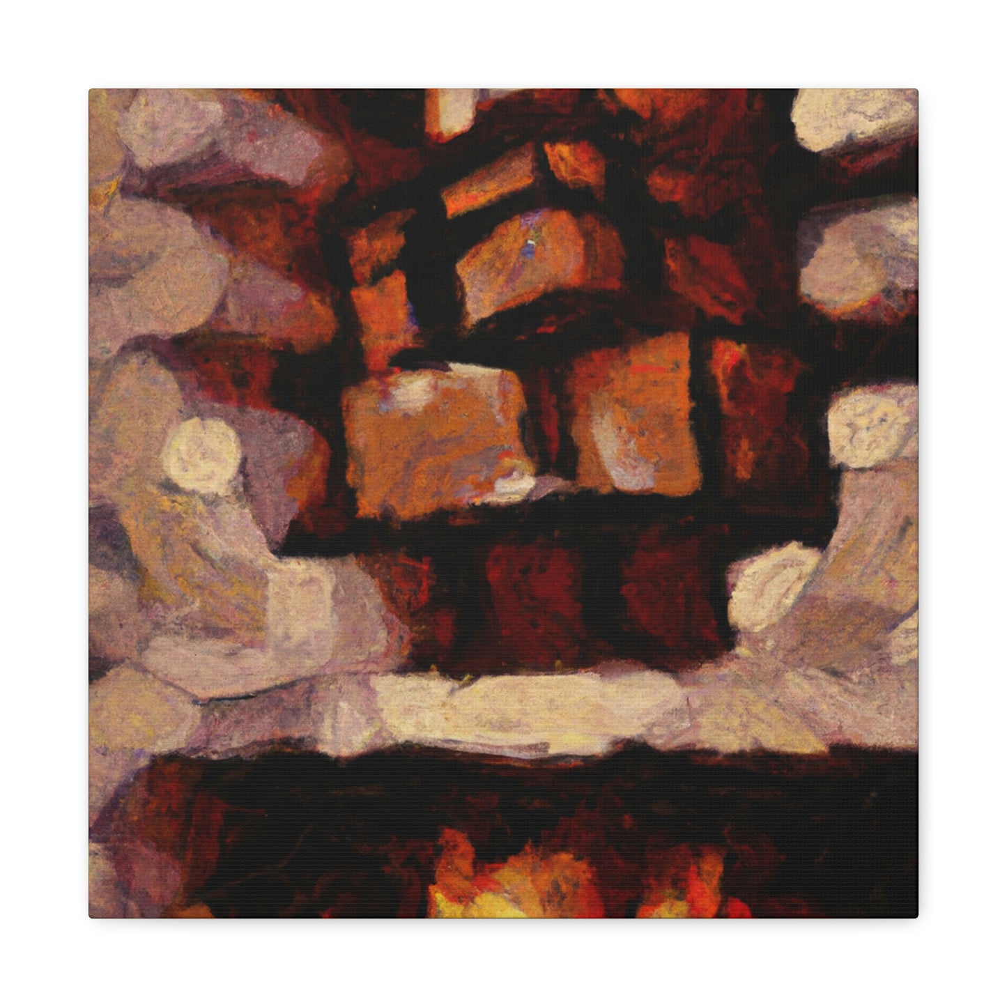 Fiery Hearth Embers - Canvas