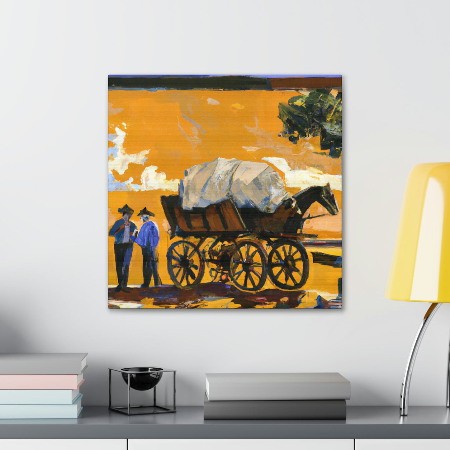 Wagon in Moonlight. - Canvas