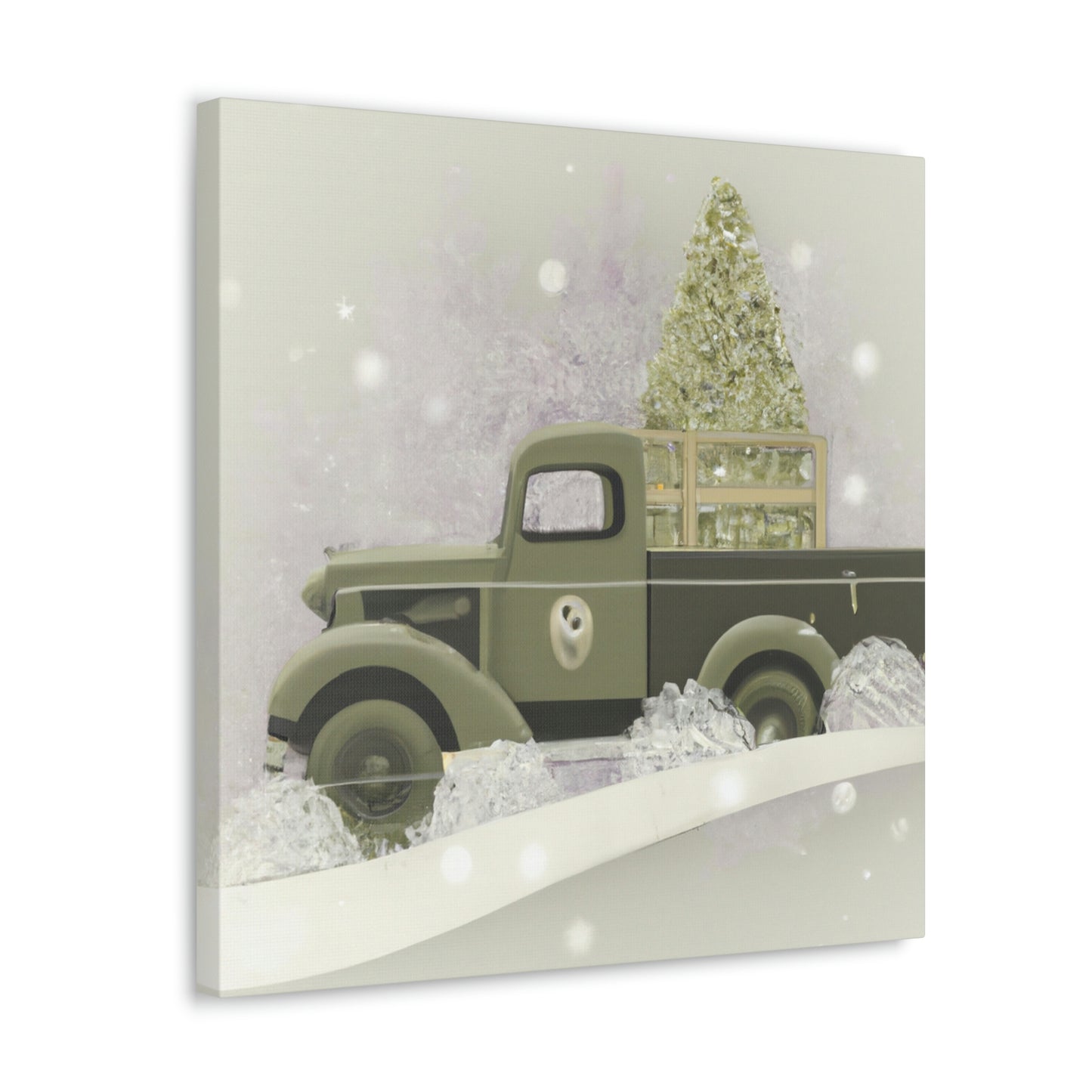 "Christmas Wishes Delivery Truck" - Canvas