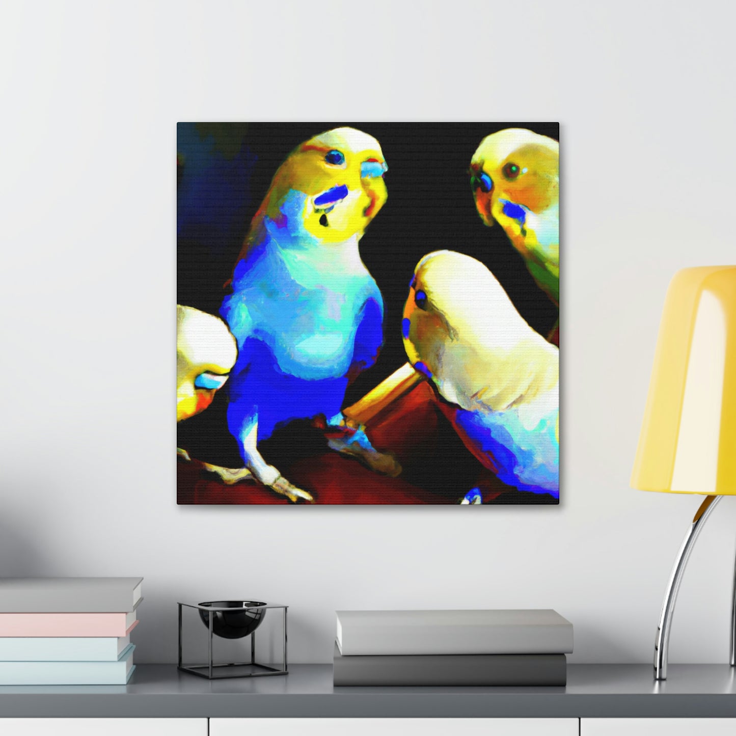 Parakeets in Deco - Canvas