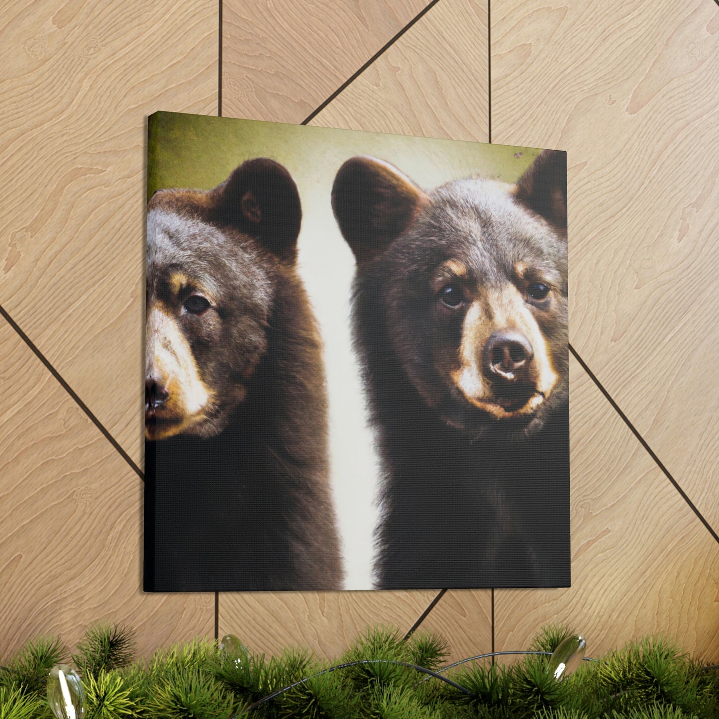 "Black Bears in Nature" - Canvas