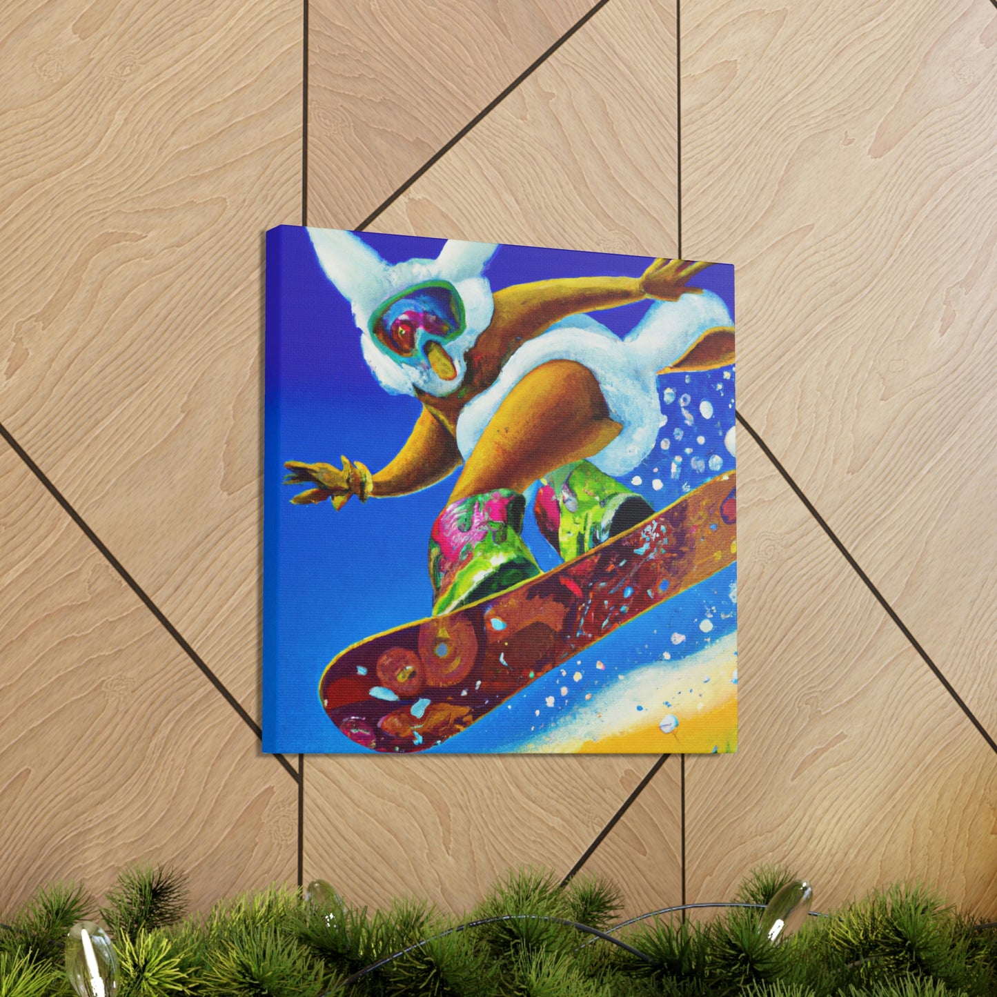 "Snow Boarding Deco Splendor" - Canvas