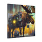 Moose in Steampunk Gear - Canvas