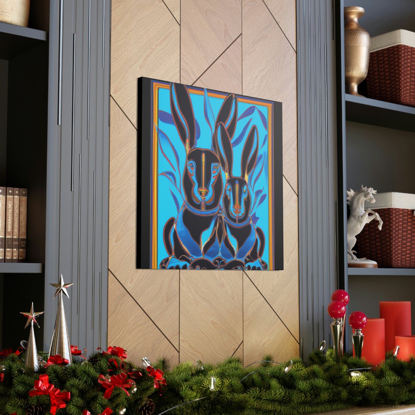 "Rabbits in Deco Land" - Canvas