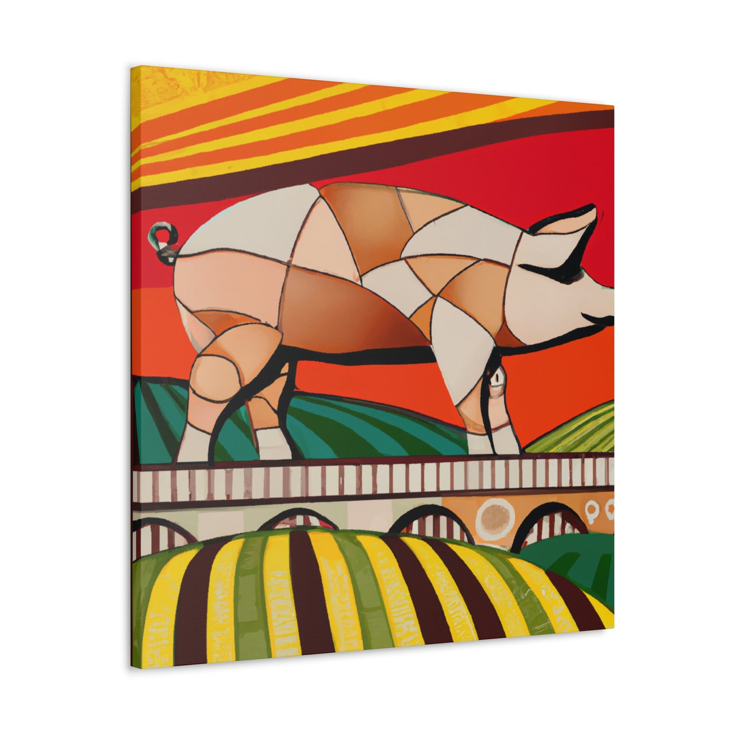 "Pig in Pinstripe Suits" - Canvas