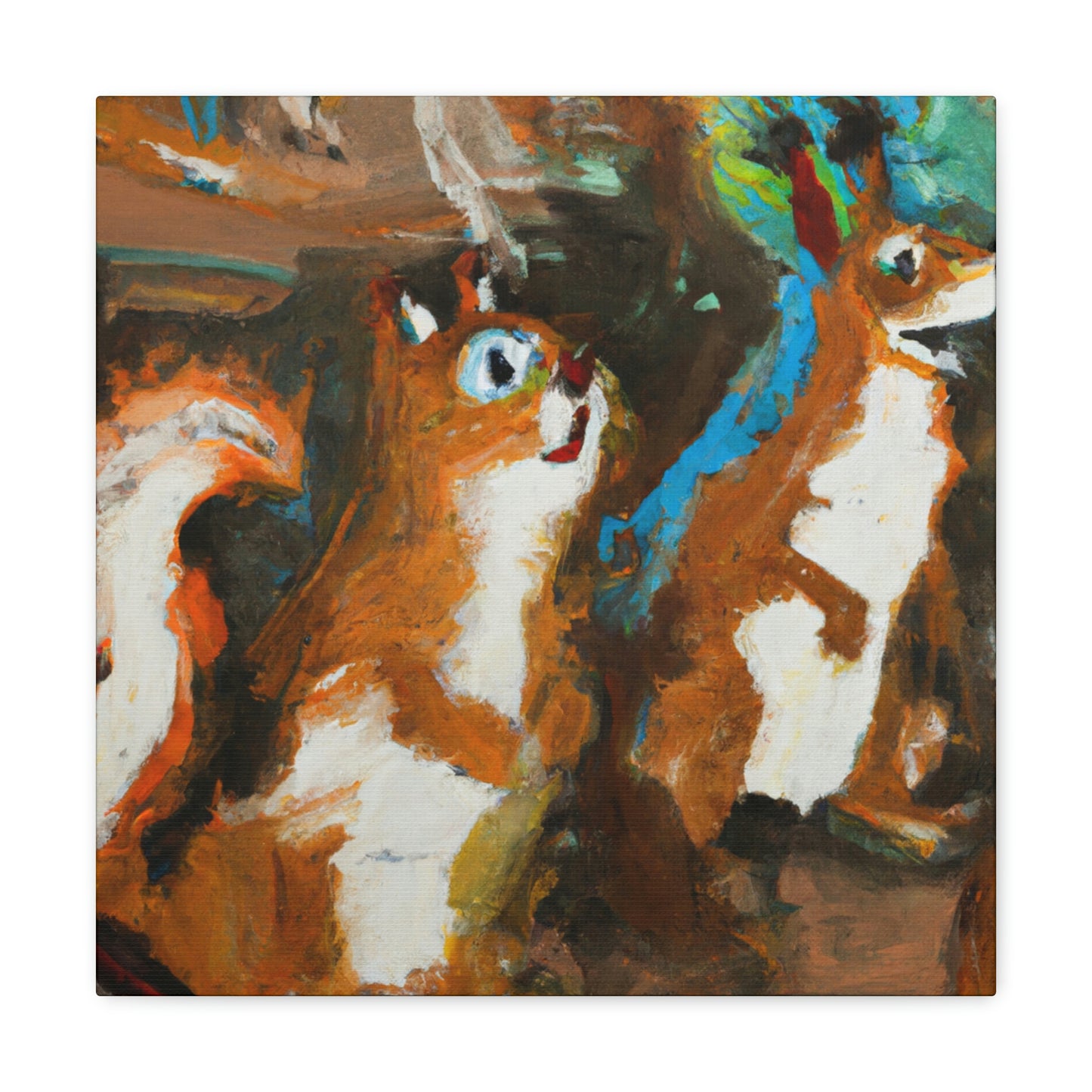 "Squirrels on Abstract" - Canvas