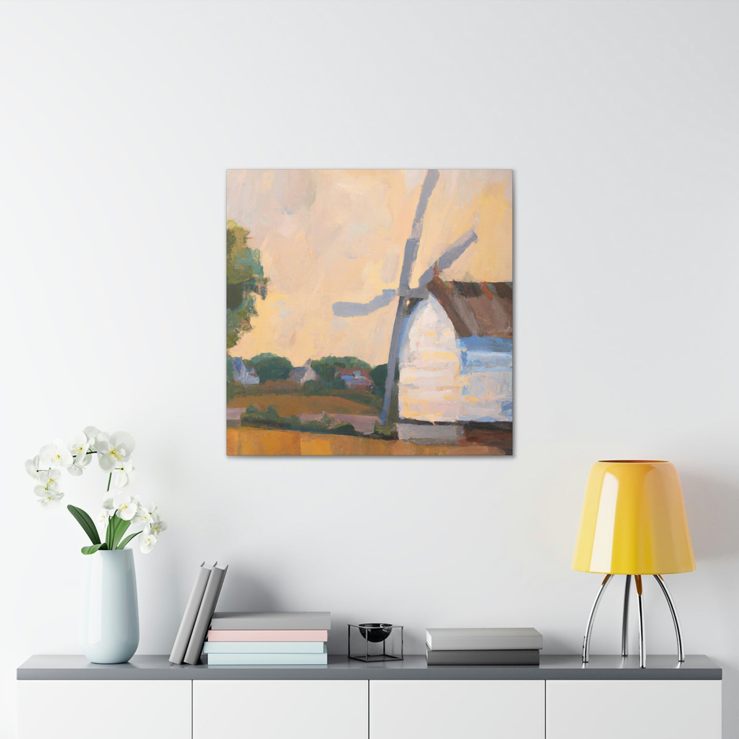 Windmill in the Mist - Canvas