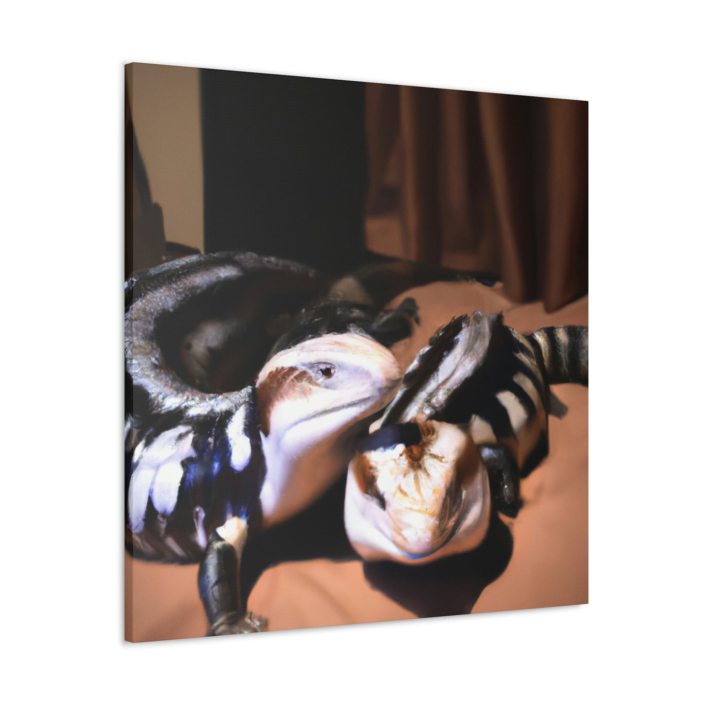 Blue-Tongued Skink Portrait - Canvas