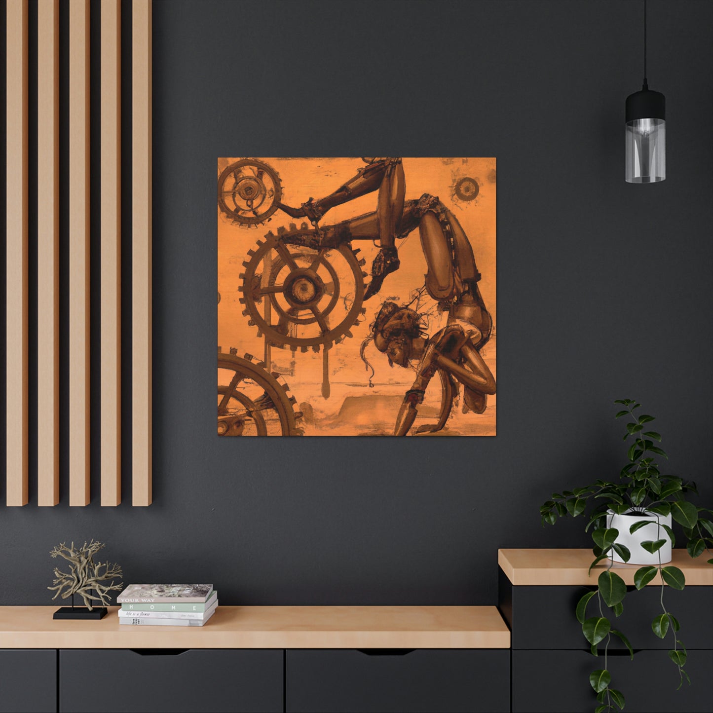 "Yoga In Steampunk Age" - Canvas