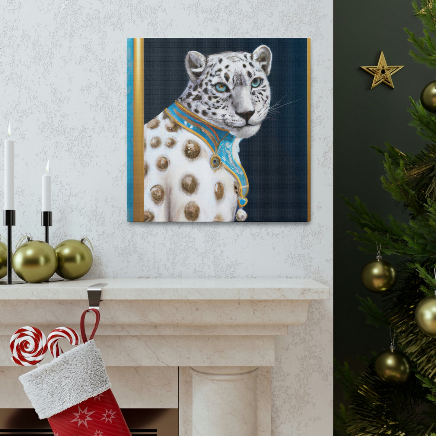 "Snow Leopard Sparkles Bright" - Canvas