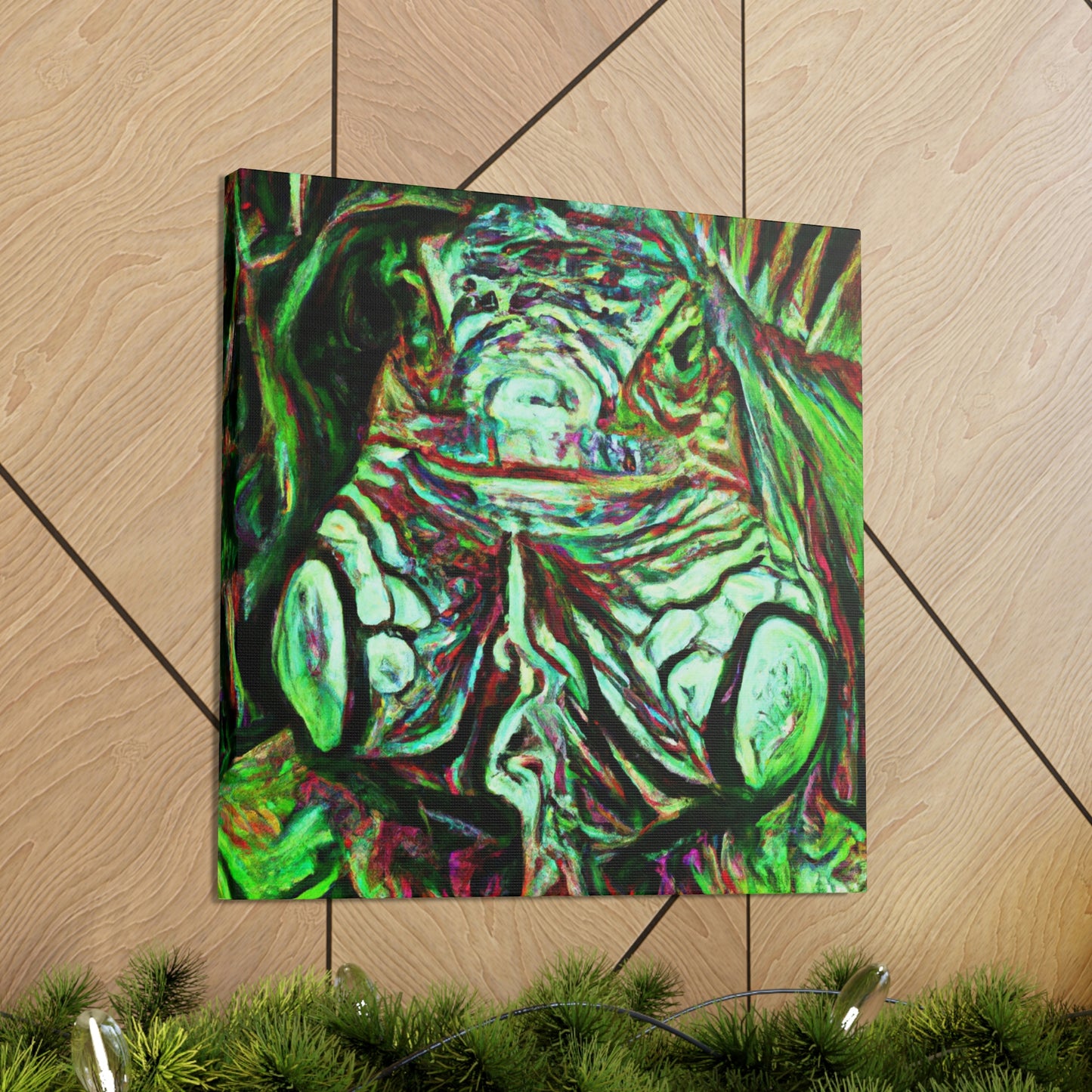 "Green Iguana Expressionism" - Canvas