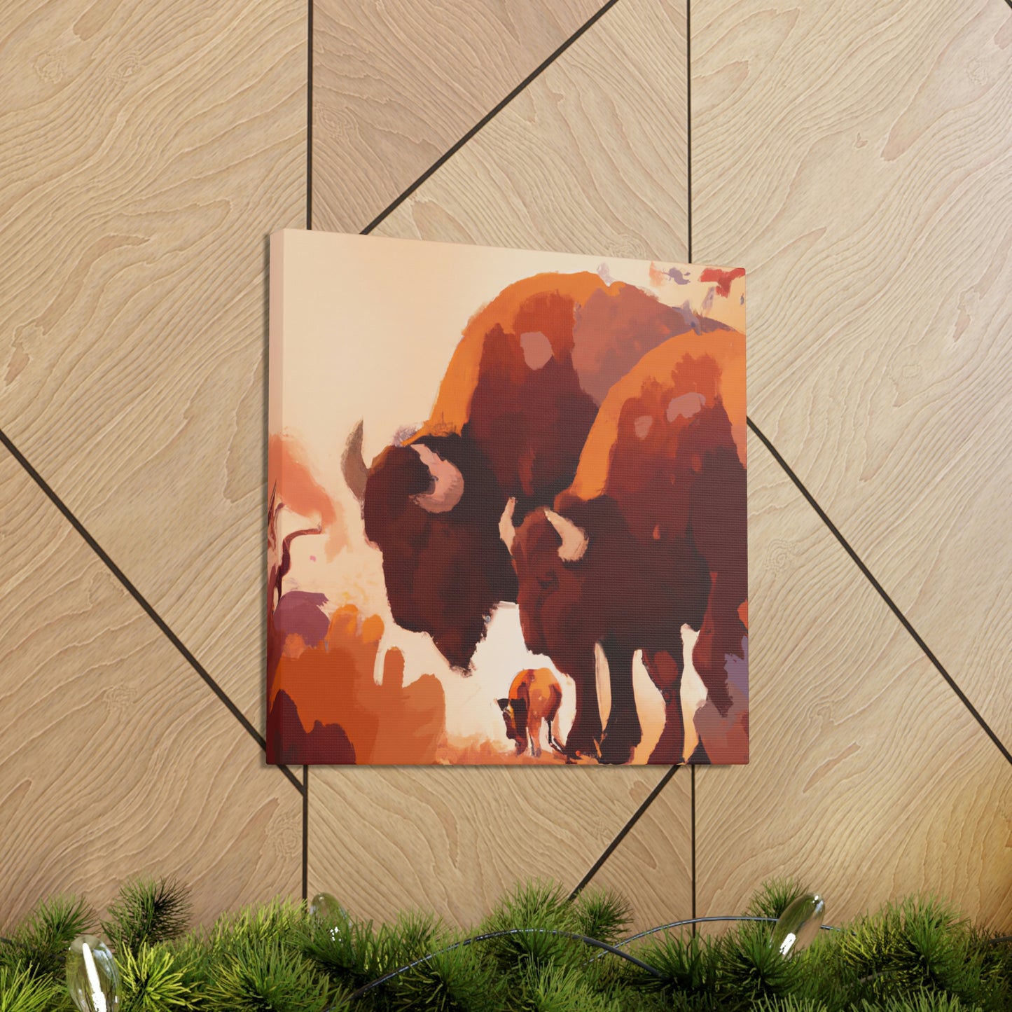 "Bison in Art Deco" - Canvas