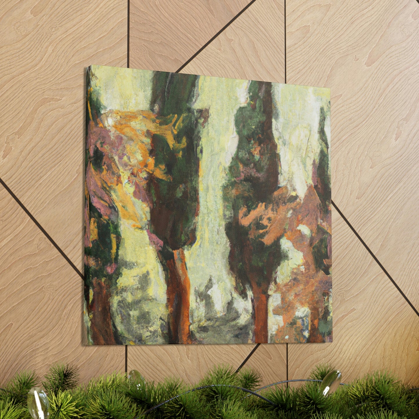 Cypress Tree Expressionism - Canvas