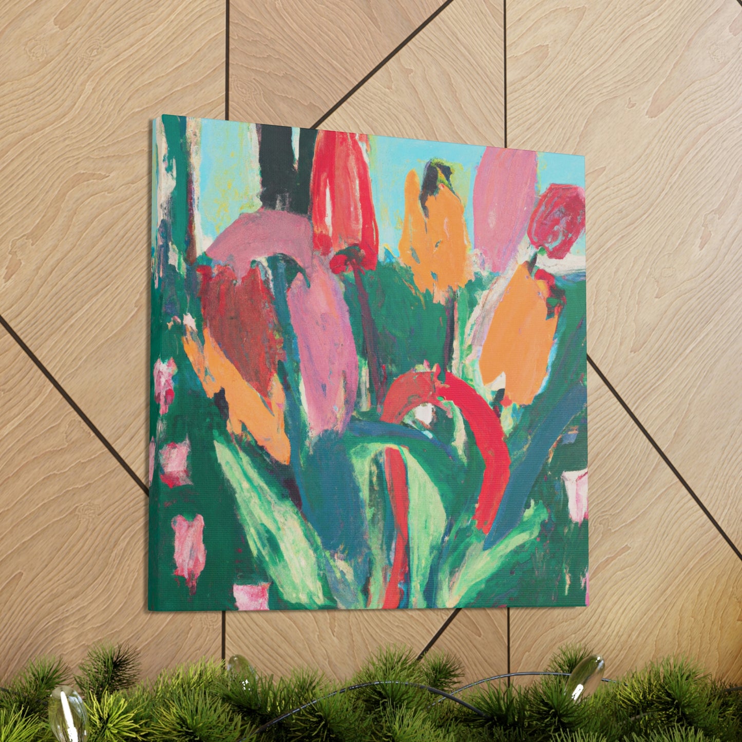 Tulip Symphony in Red - Canvas