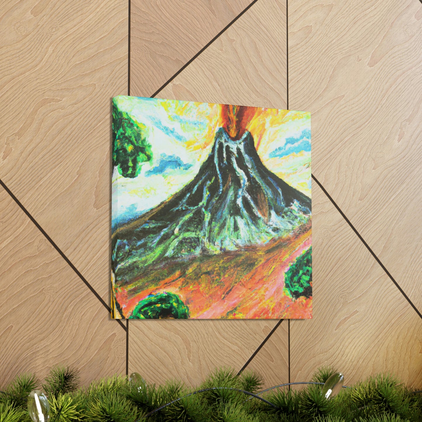 "Volcano Erupts Wildly" - Canvas