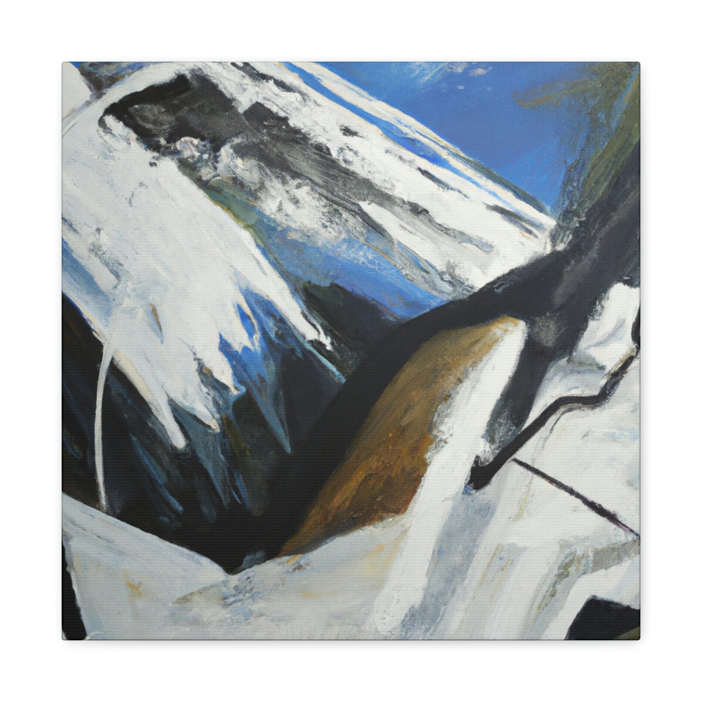 "Snowy Mountain Expressionism" - Canvas