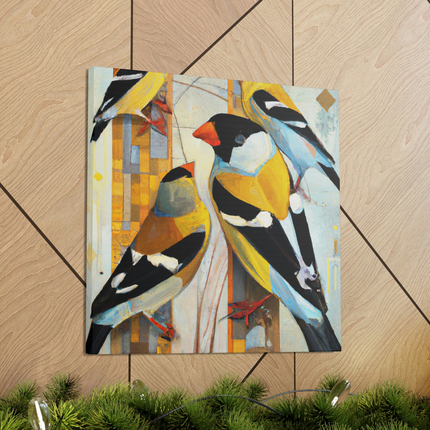 "Goldfinch in Deco Style" - Canvas