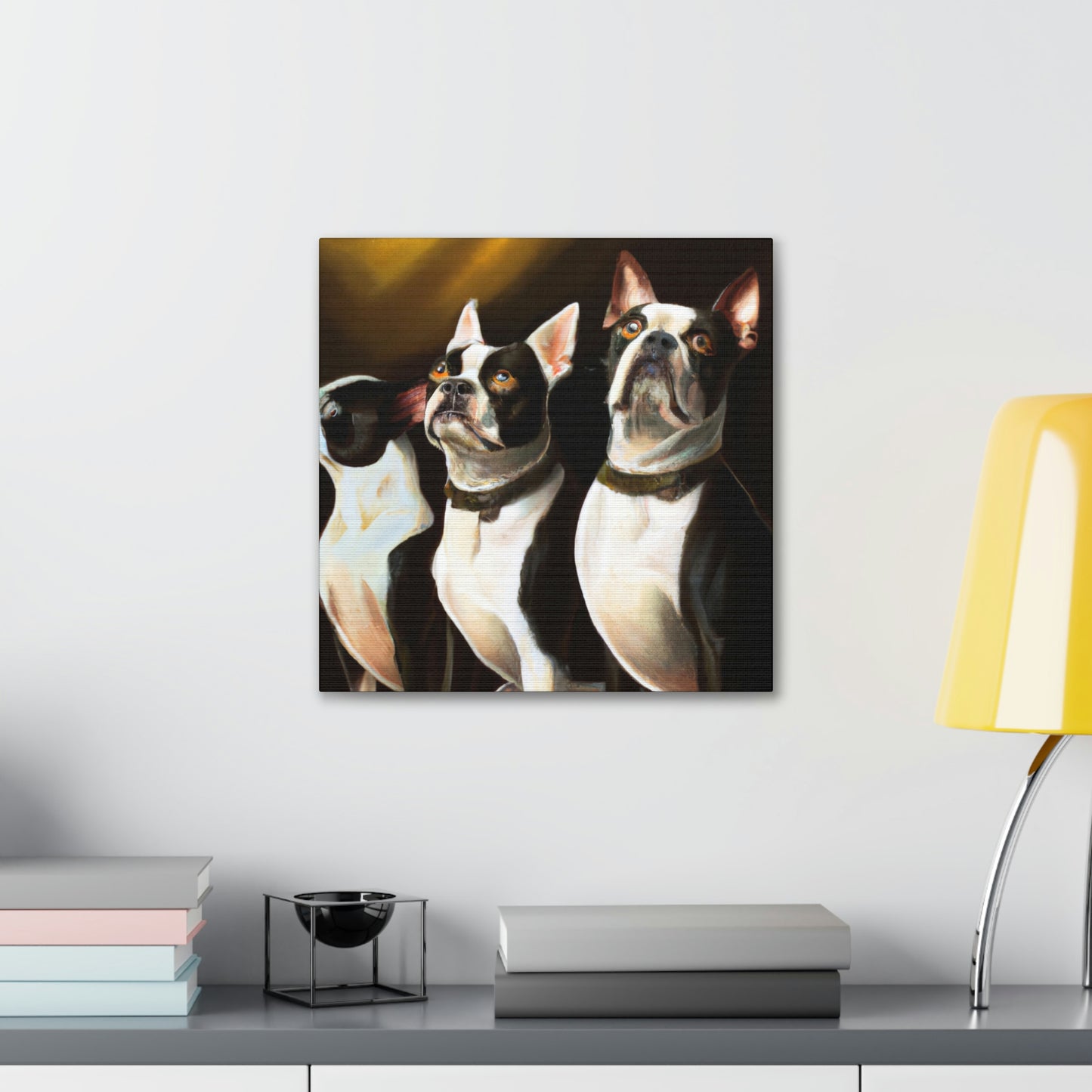 "Boston Terrier Elegance". - Canvas