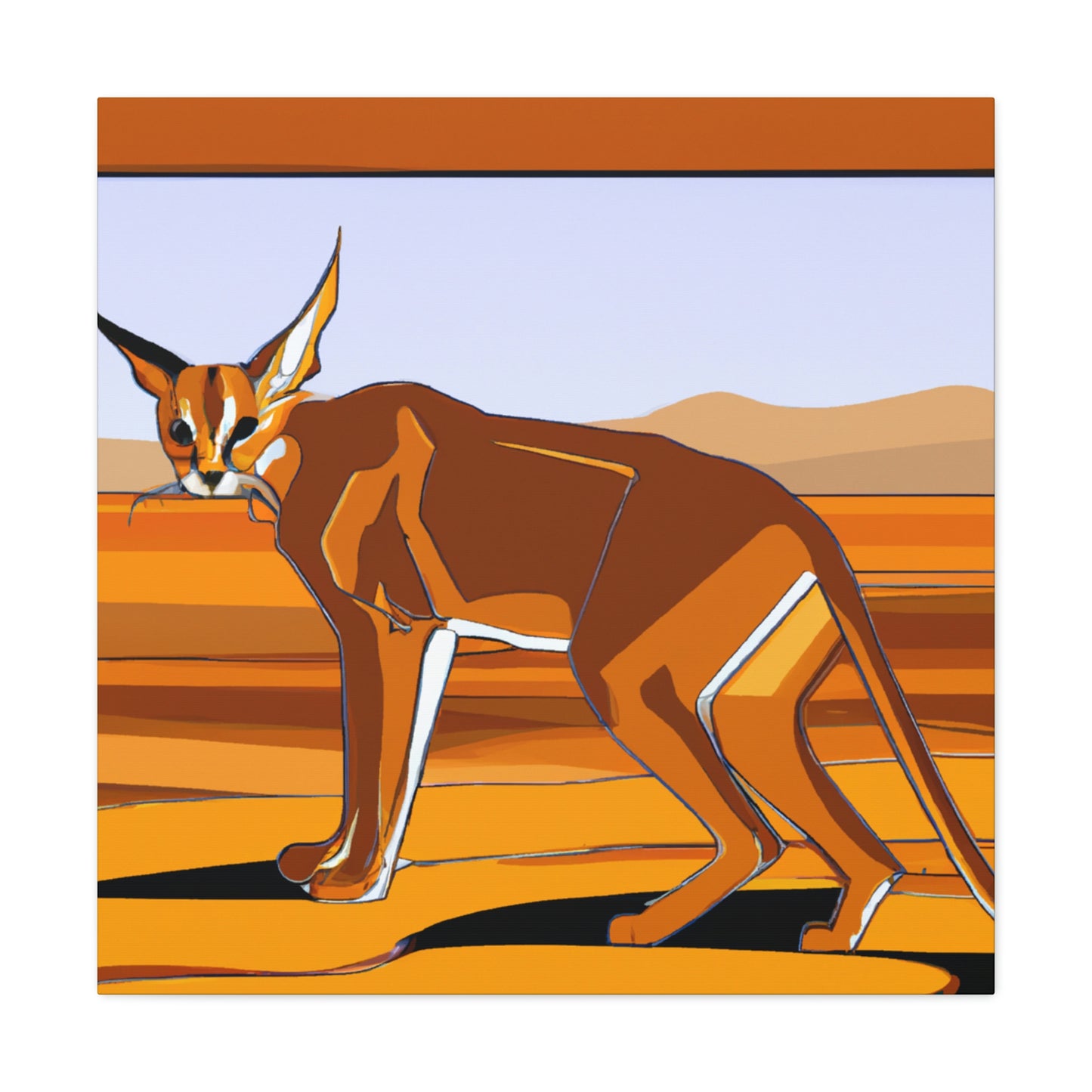 Caracal's Midnight Glamour - Canvas