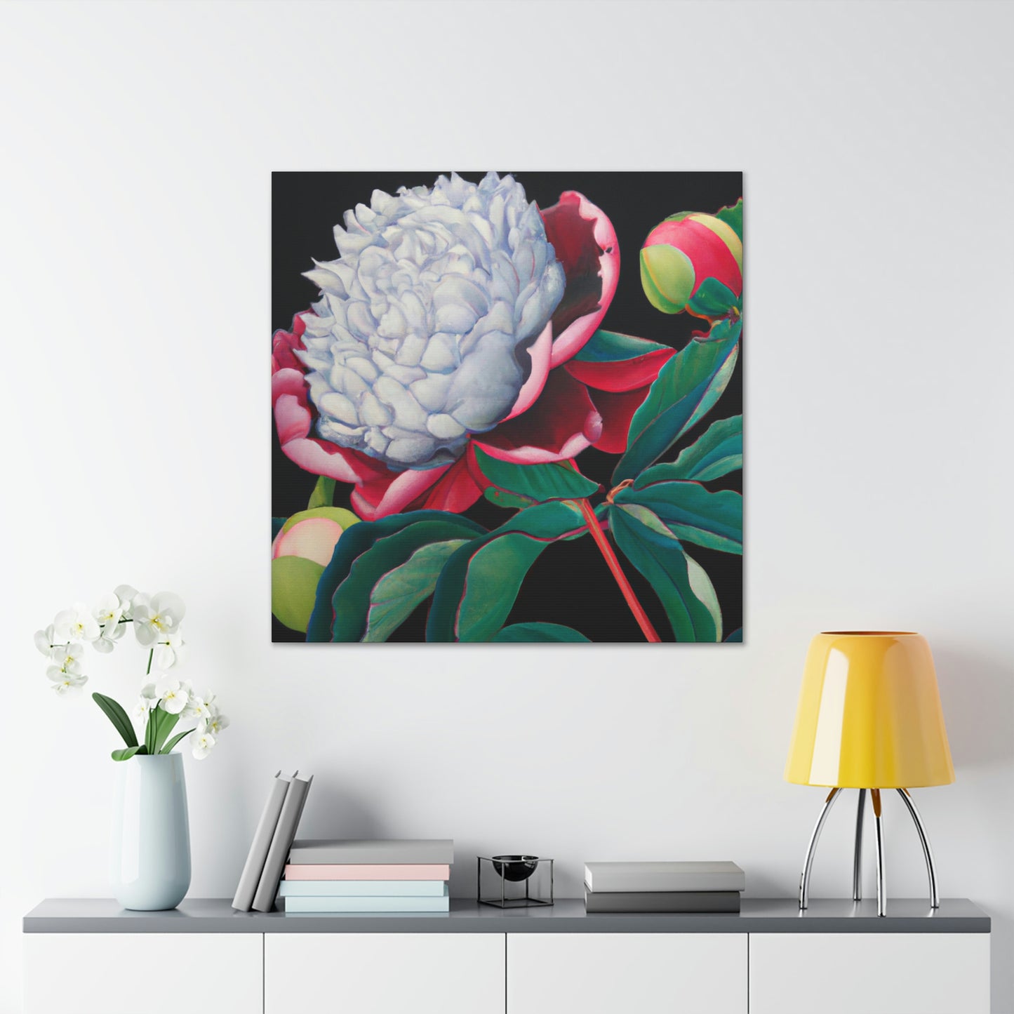 "Flamboyant Peony Bloom" - Canvas