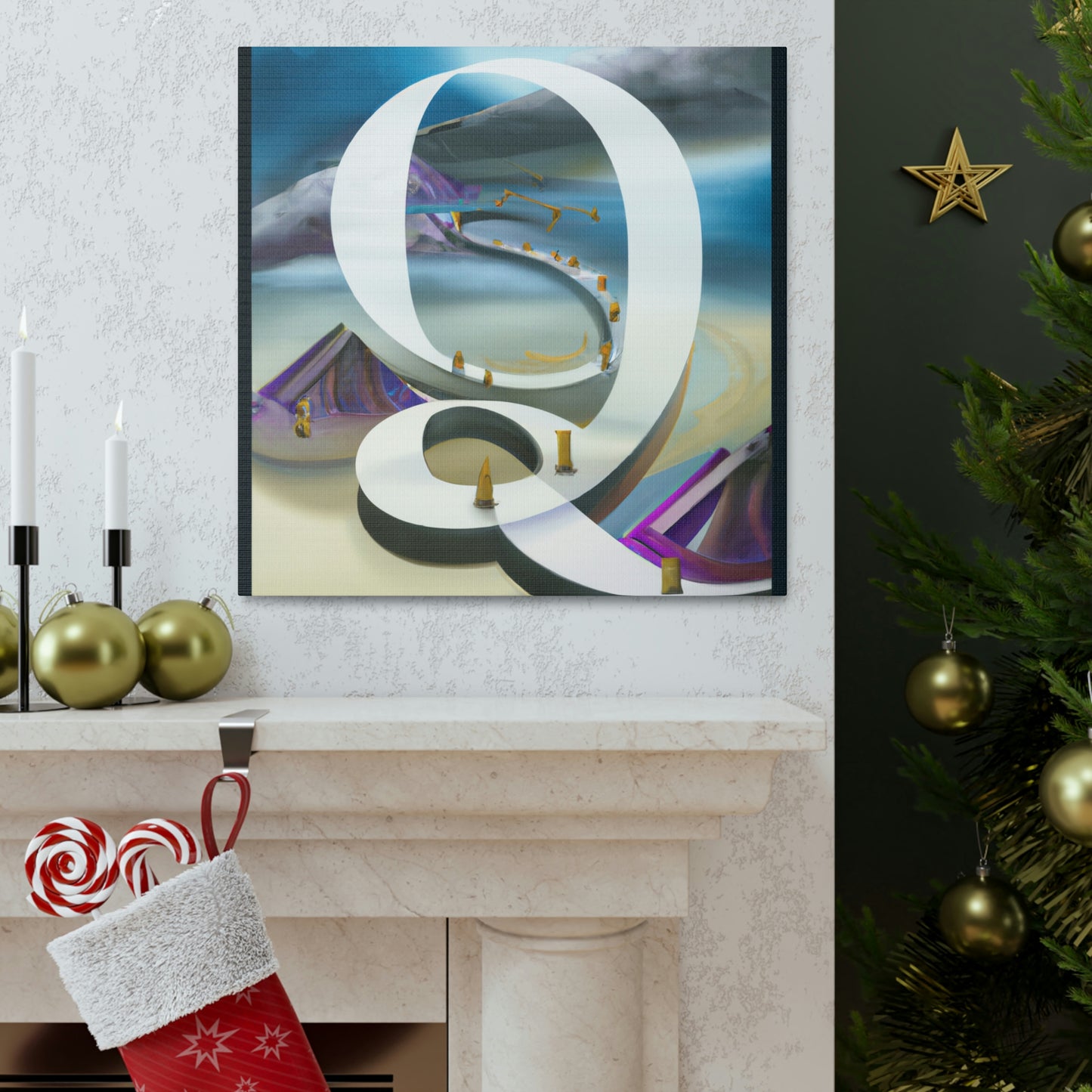 "Q in Art Deco" - Canvas