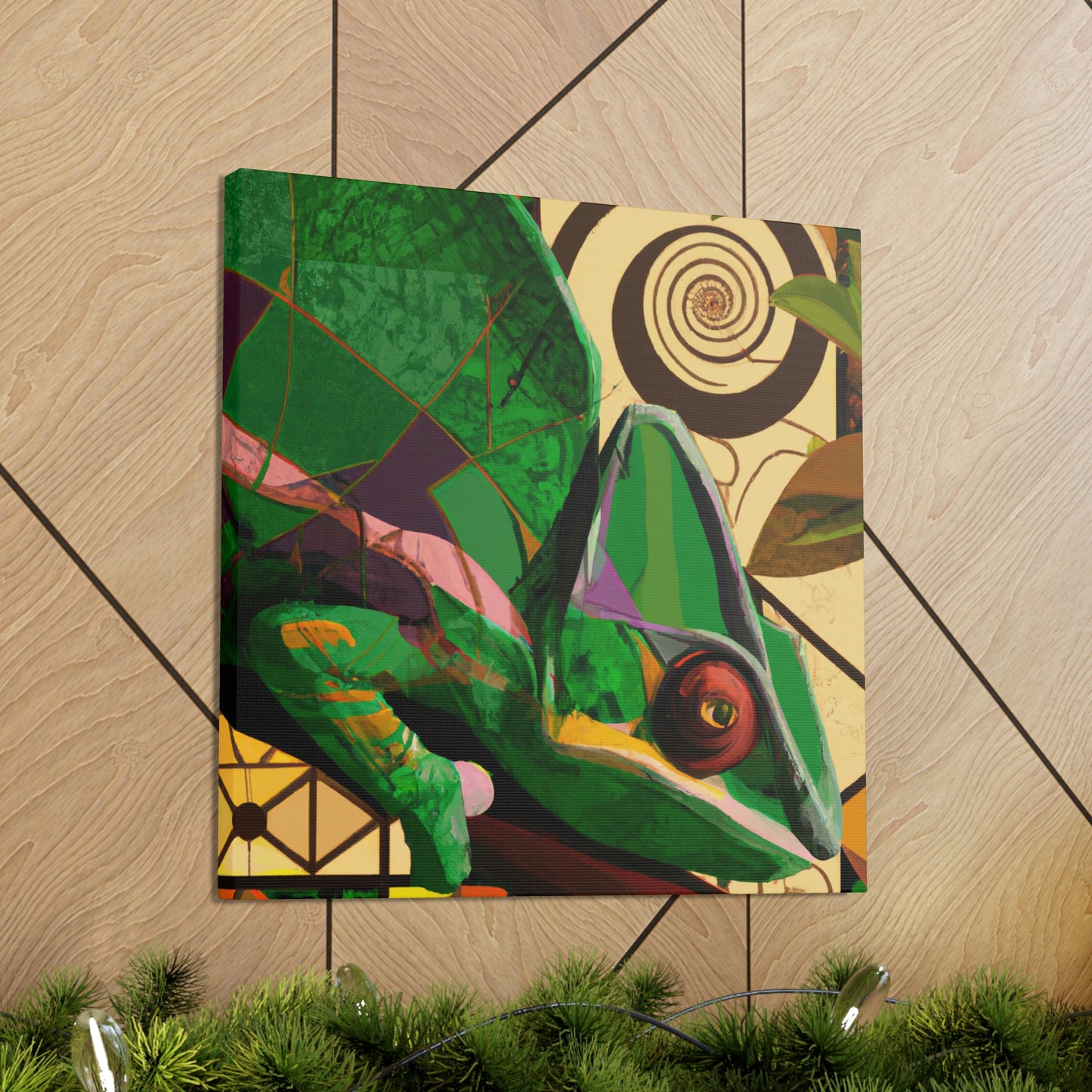 Muted Chameleon Embrace - Canvas