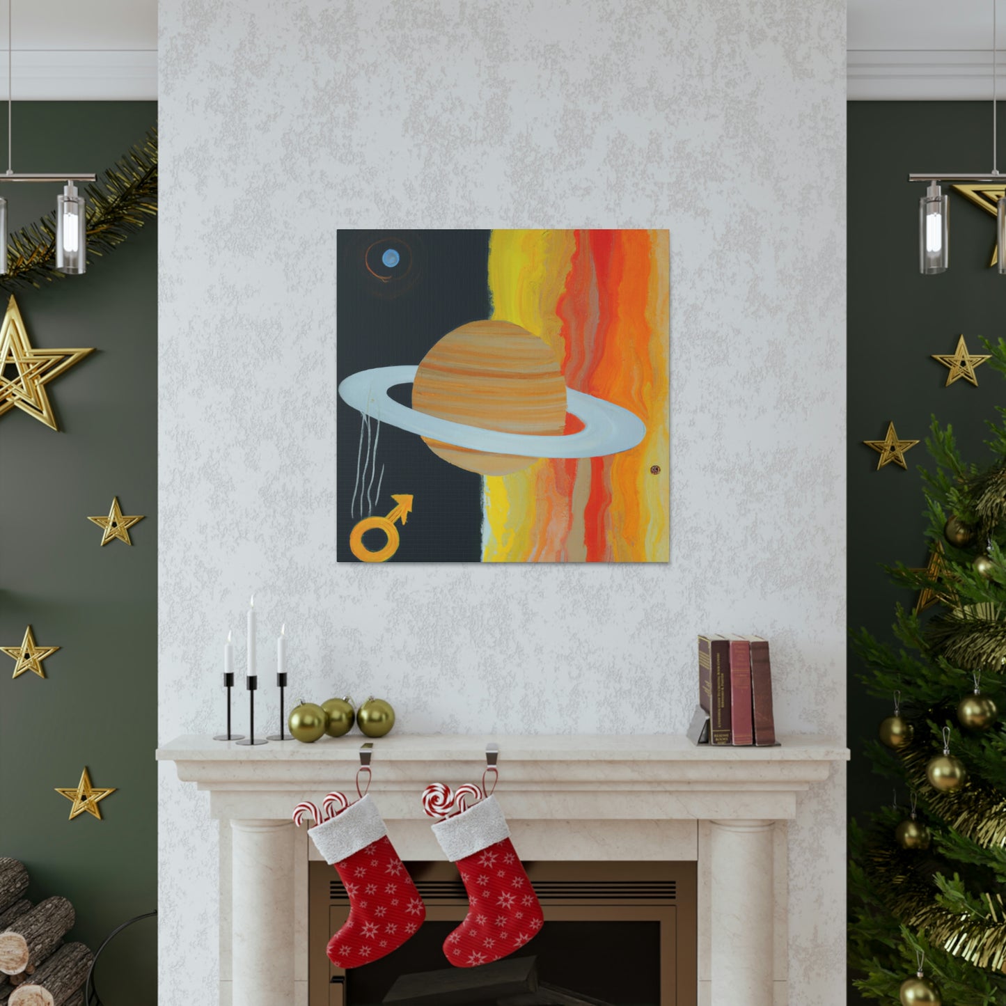 Saturn's Majestic Glow - Canvas