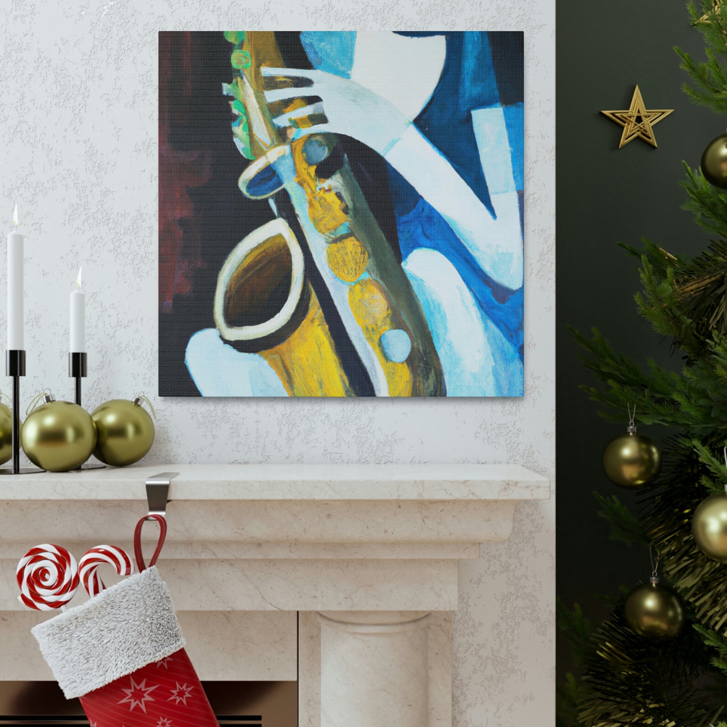 "Saxophone Serenade Expressionism" - Canvas