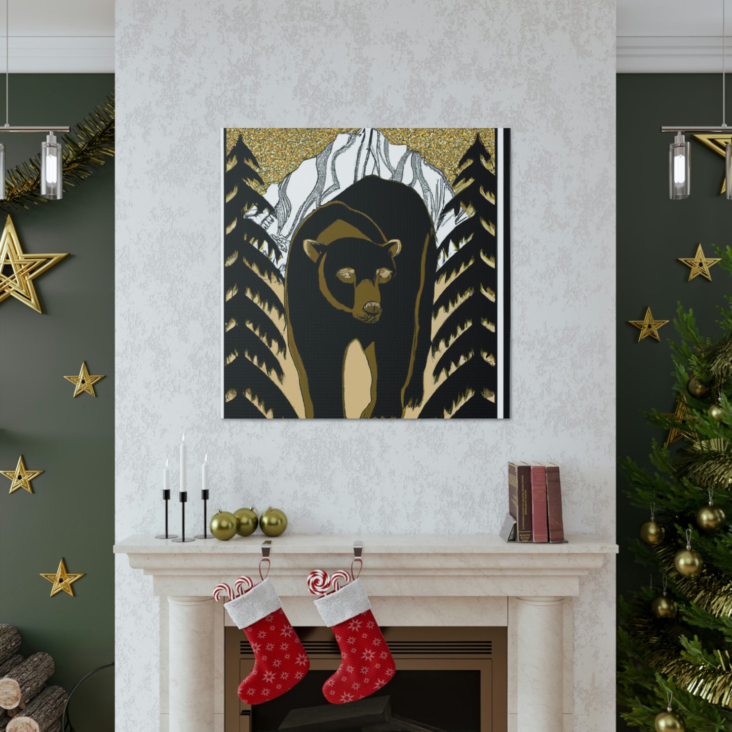 Dancing Art Deco Bear - Canvas