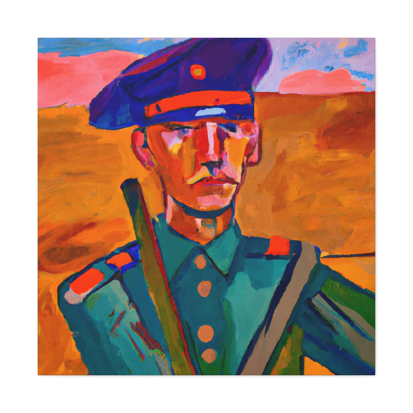 "Warrior with Fauvism" - Canvas