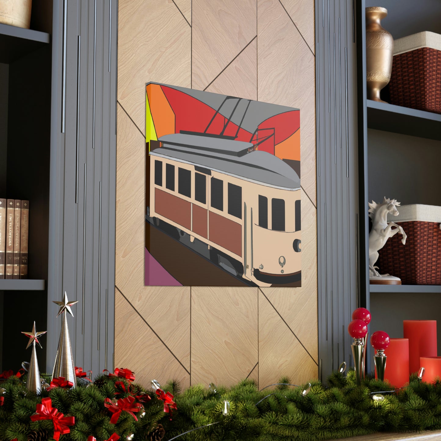 "Tram of Twinkling Lights" - Canvas