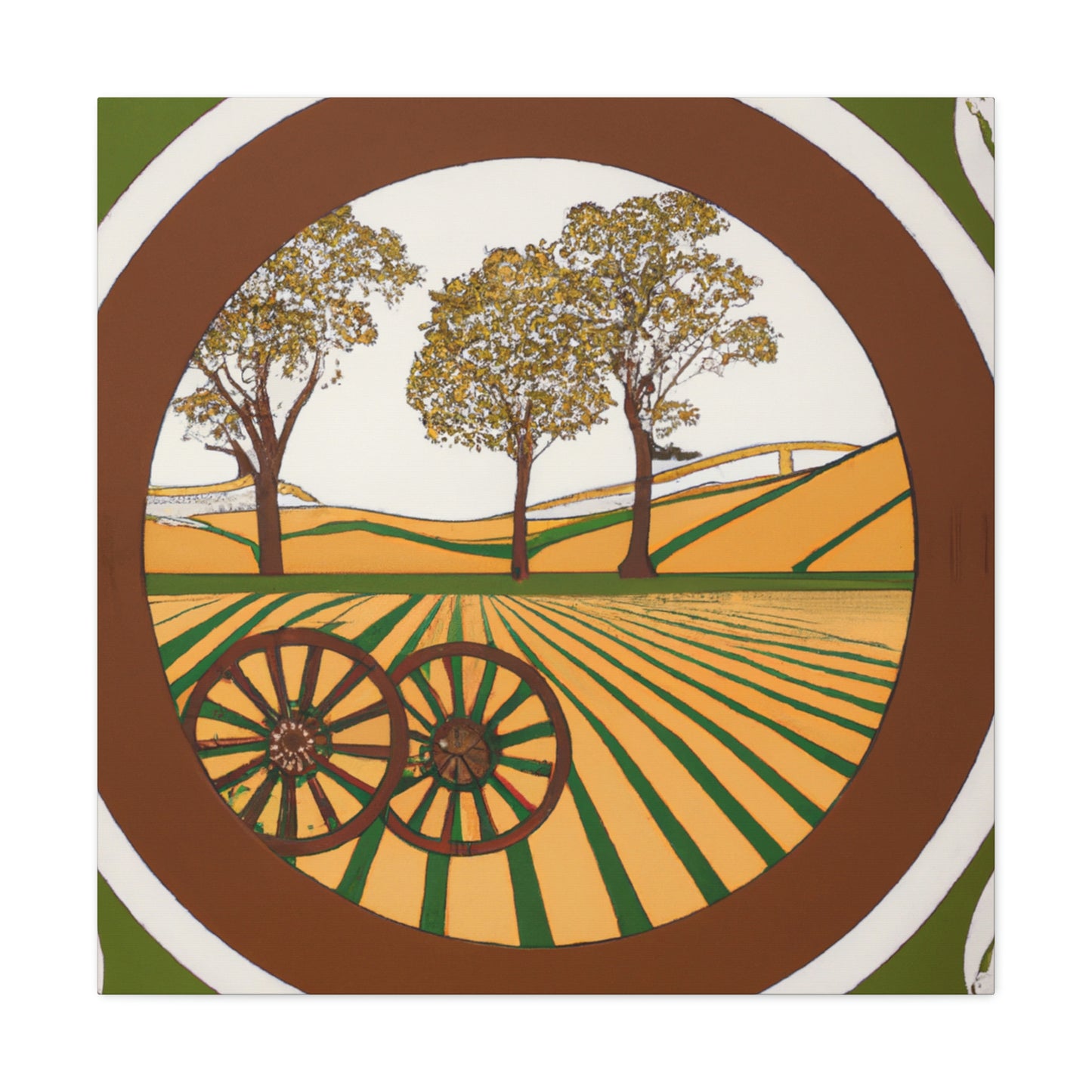 "Wagon Wheel: Deco Shine" - Canvas