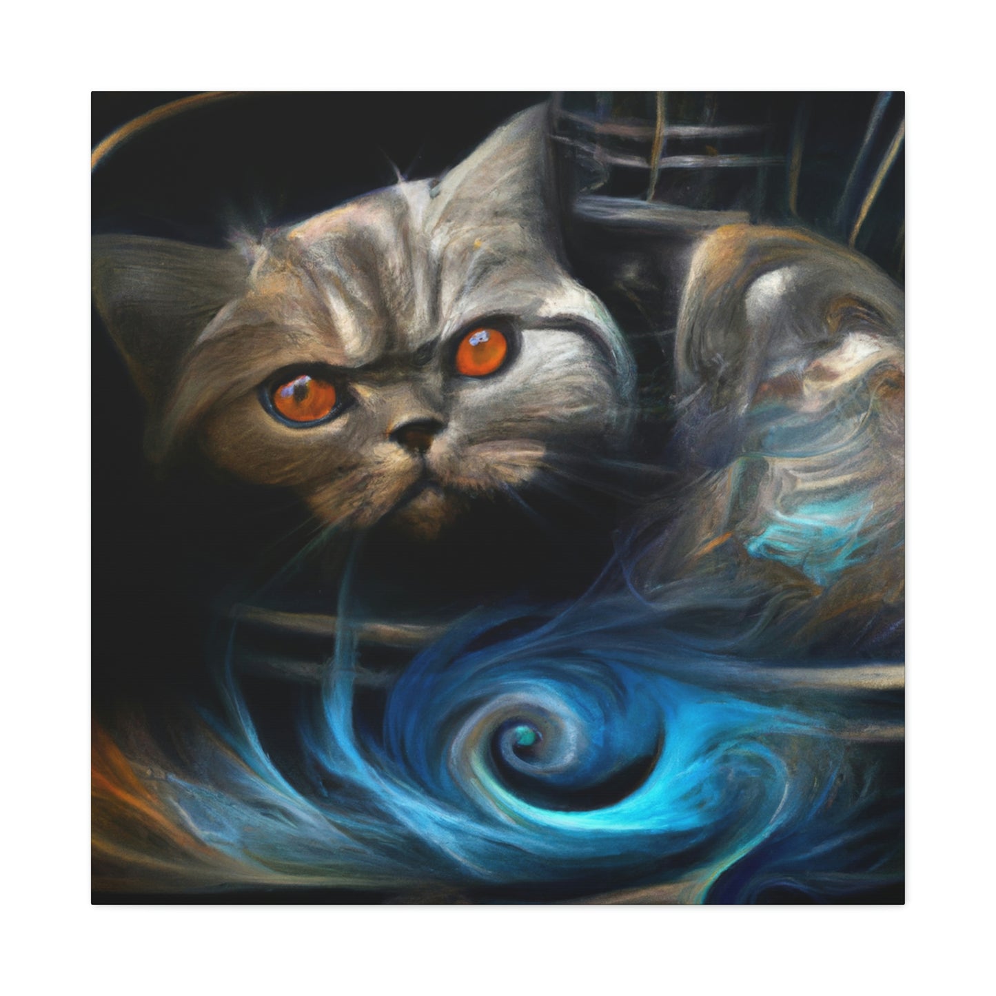 "Cat Purring Contentedly" - Canvas