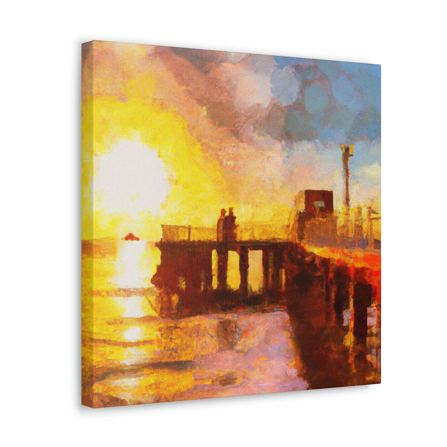 Pier Sunlit Reflection - Canvas